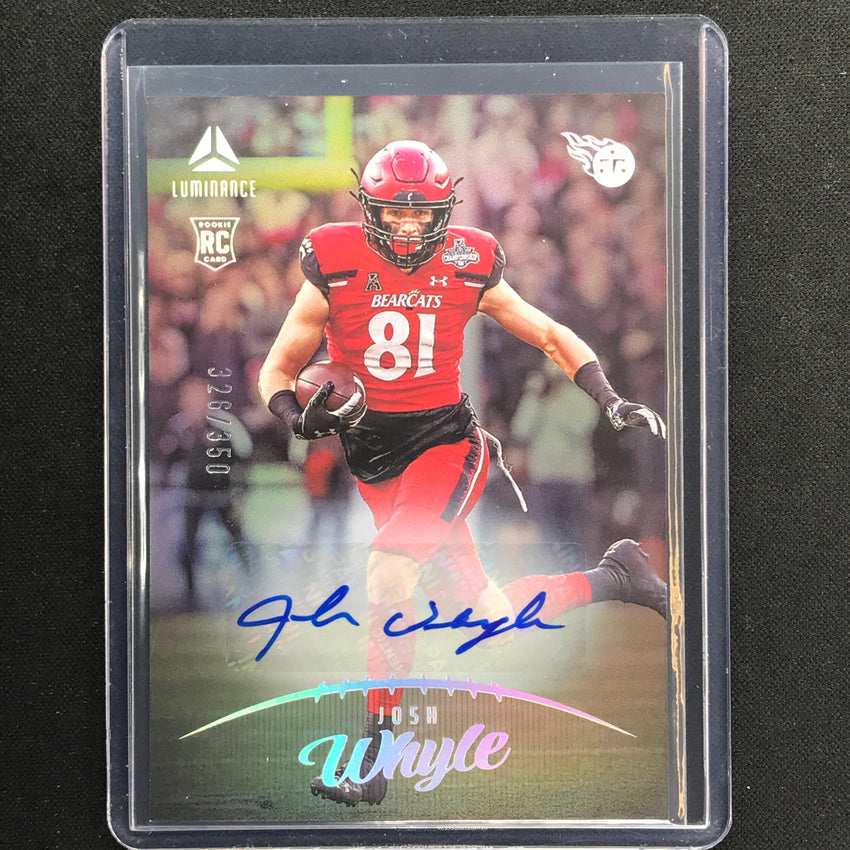 2023 Luminance Nfl Josh Whyle Rookie Vertical Auto Silver 326/350