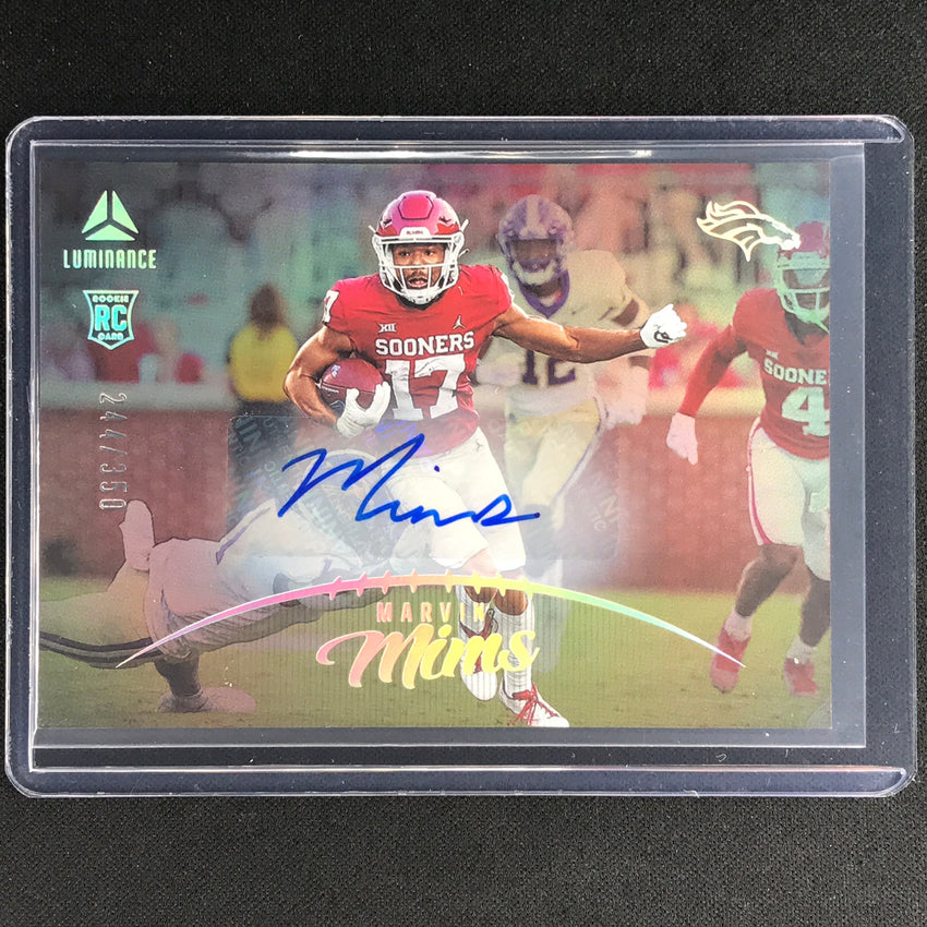 2023 Luminance Nfl Marvin Mims Rookie Horizontal Auto Silver 244/350