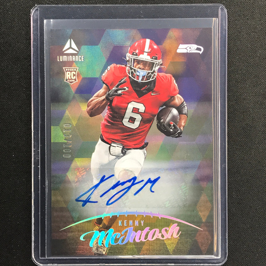 2023 Luminance Nfl Kenny Mcintosh Rookie Vertical Auto Cubic Gold 13/100
