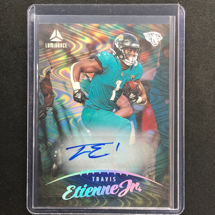 2023 Luminance Nfl Travis Etienne Jr. Vertical Auto Blue 9/50