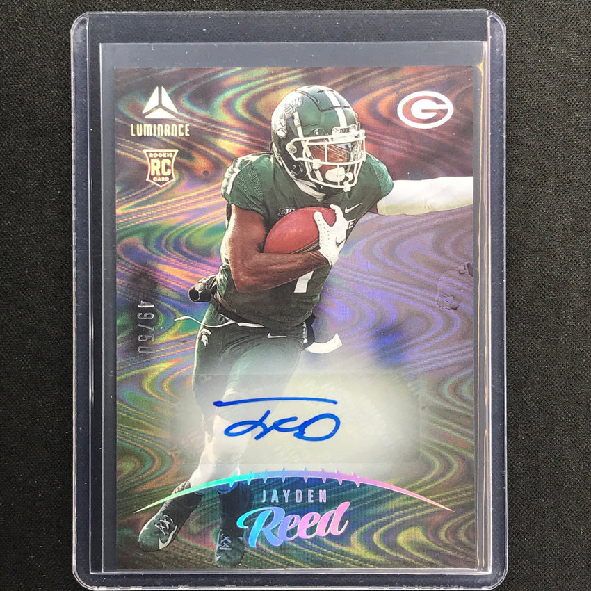 2023 Luminance Nfl Jayden Reed Rookie Vertical Auto Blue 49/50