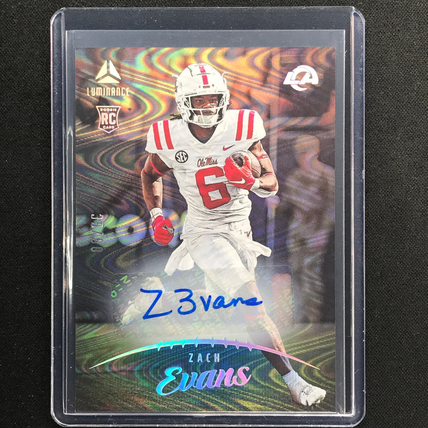 2023 Luminance Nfl Zach Evans Rookie Vertical Auto Blue 35/50