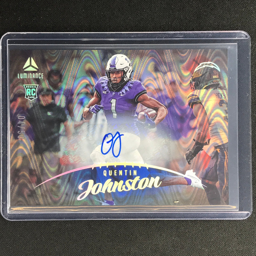 2023 Luminance Nfl Quentin Johnston Rookie Horizontal Auto Blue 4/50