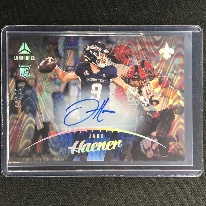 2023 Luminance Nfl Jake Haener Rookie Horizontal Auto Blue 11/50