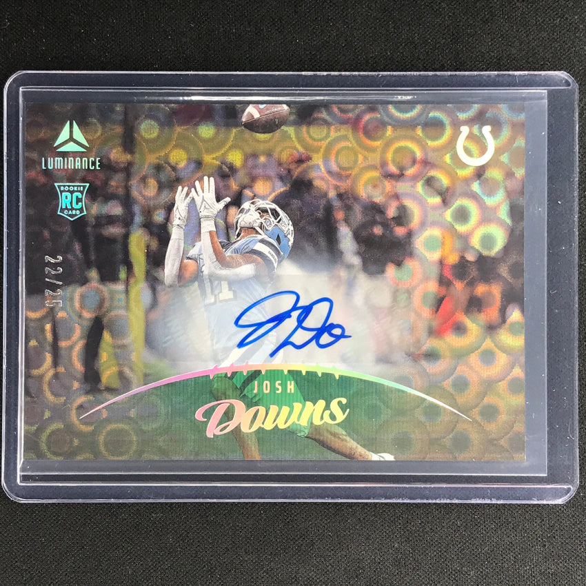 2023 Luminance Nfl Josh Downs Rookie Horizontal Auto Groove Green 22/25