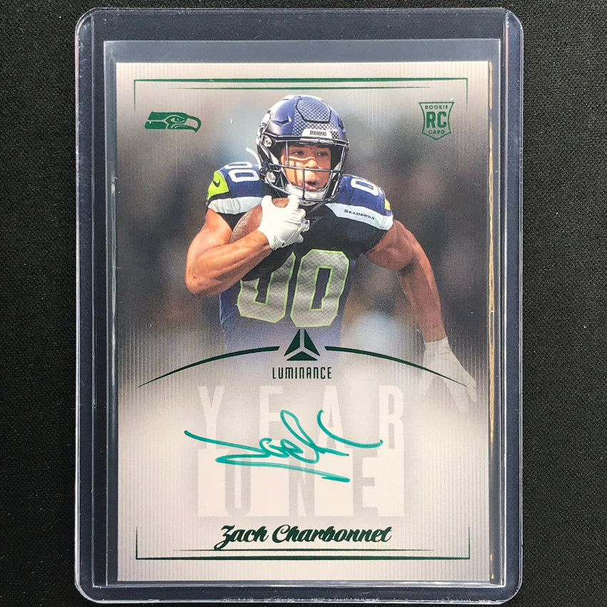 2023 Luminance Nfl Zach Charbonnet Year One Rookie Auto Variation Green Sp No Zch
