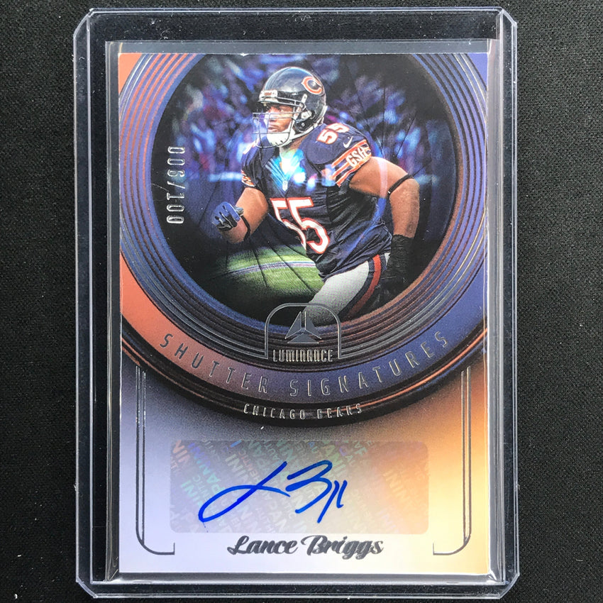 2023 Luminance Nfl Lance Briggs Shutter Signatures Auto Silver 6/100