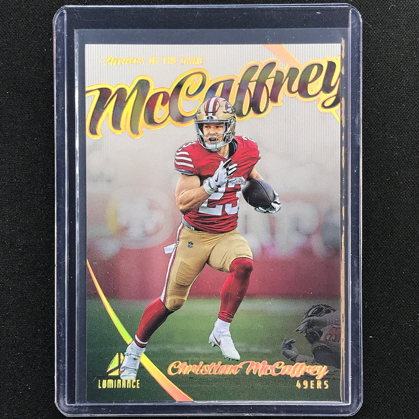 2023 Luminance Nfl Christian Mccaffrey Names Of The Game Ssp No 11