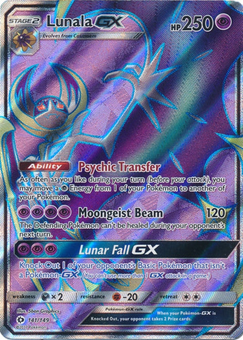 Lunala GX - 141/149 - Full Art Ultra Rare - Sun & Moon Base Set-Cherry Collectables