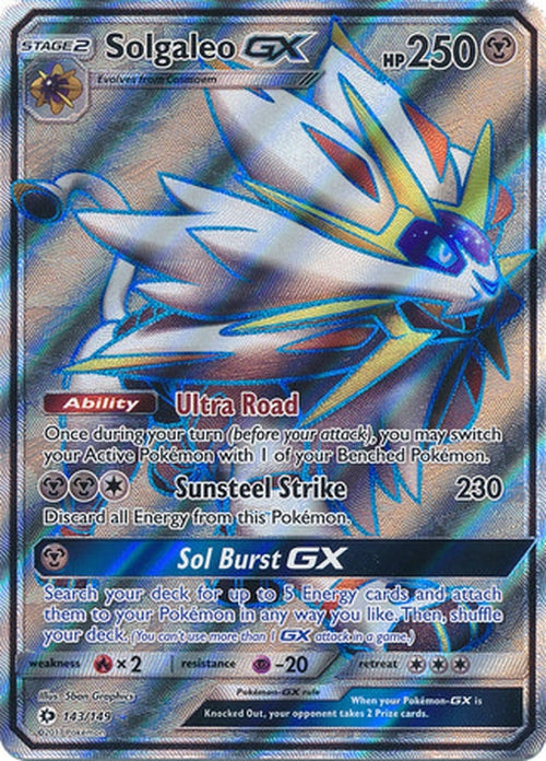 Solgaleo GX - 143/149 - Full Art Ultra Rare - Sun & Moon Base Set-Cherry Collectables