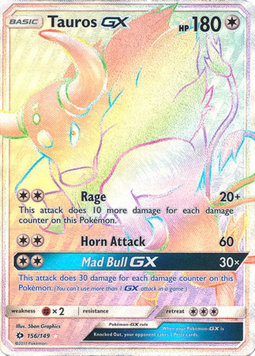 Tauros GX - 156/149 - Hyper Rare - Sun & Moon Base Set-Cherry Collectables