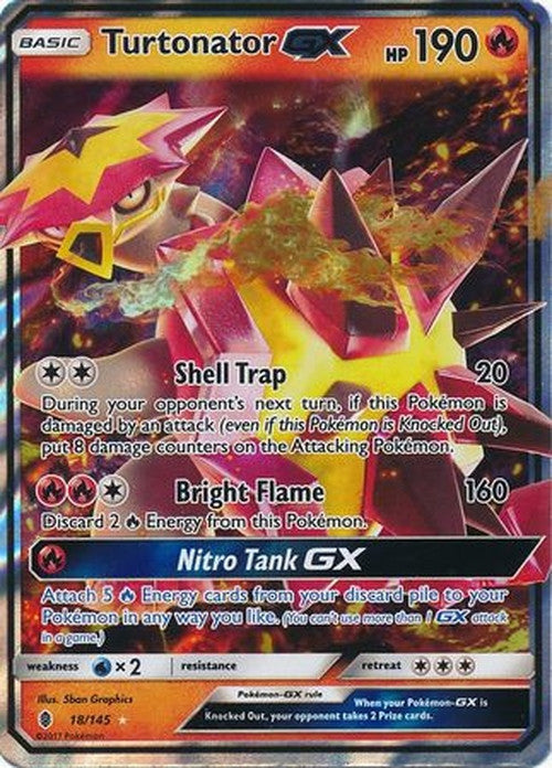 Turtonator GX - 18/145 - Ultra Rare - Guardians Rising-Cherry Collectables