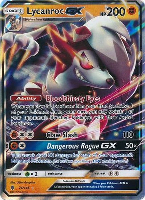 Lycanroc GX - 74/145 - Ultra Rare - Guardians Rising-Cherry Collectables