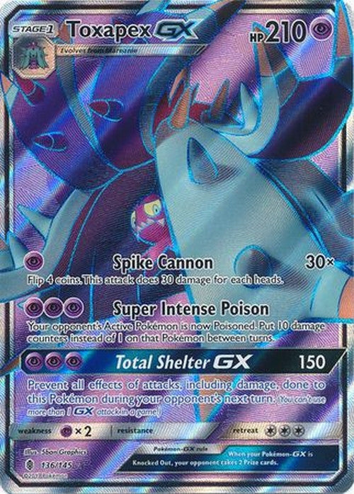 Toxapex GX - 136/145 - Full Art Ultra Rare - Guardians Rising-Cherry Collectables