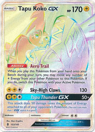 Tapu Koko GX - 153/145 - Hyper Rare - Guardians Rising-Cherry Collectables