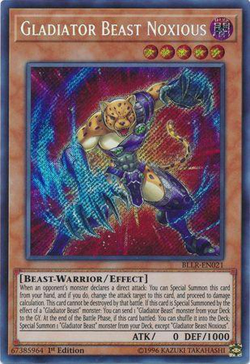 Gladiator Beast Noxious - BLLR-EN021 - Secret Rare 1st Edition-Cherry Collectables