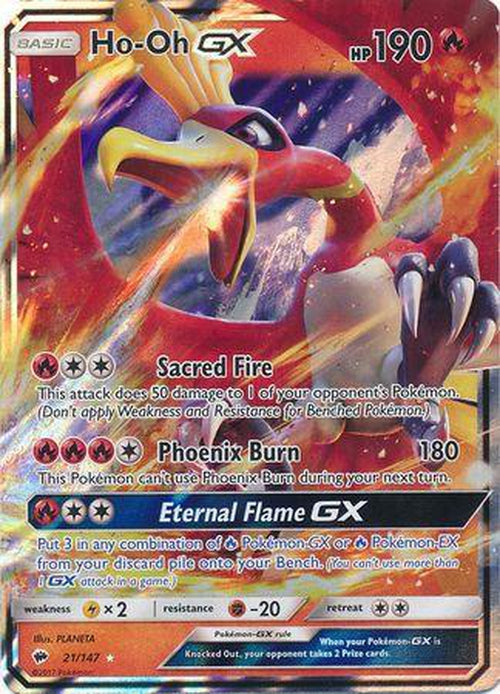 Ho-Oh GX - 21/147 - Ultra Rare - Burning Shadows-Cherry Collectables