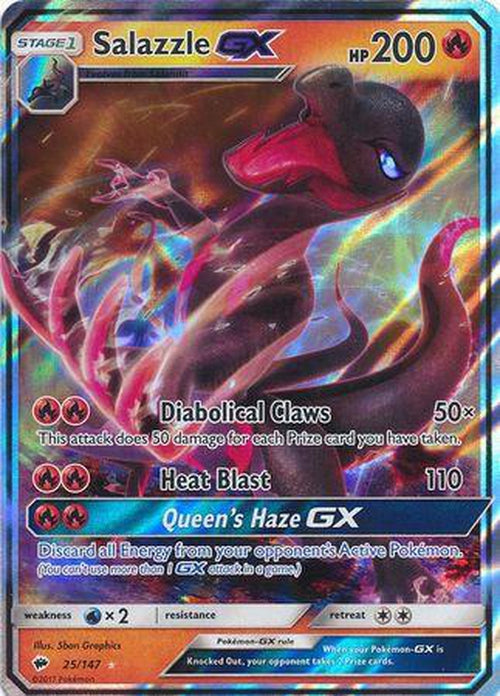 Salazzle GX - 25/147 - Ultra Rare - Burning Shadows-Cherry Collectables
