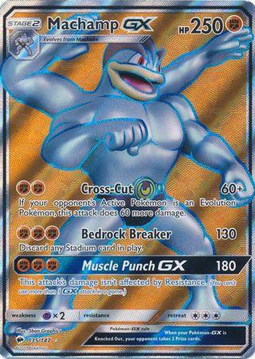 FULL ART Machamp GX - 135/147 - Ultra Rare - Burning Shadows Cherry Collectables FULL ART Machamp GX - 135/147 - Ultra Rare - Burning Shadows Cherry Collectables
