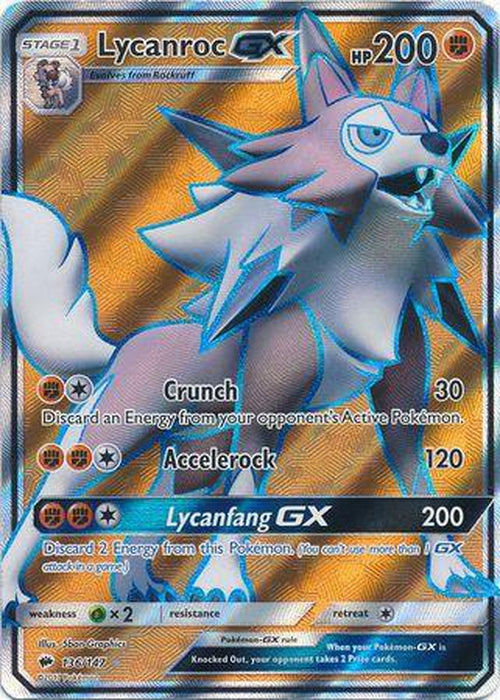 Lycanroc GX - 136/147 - Full Art Ultra Rare - Burning Shadows-Cherry Collectables