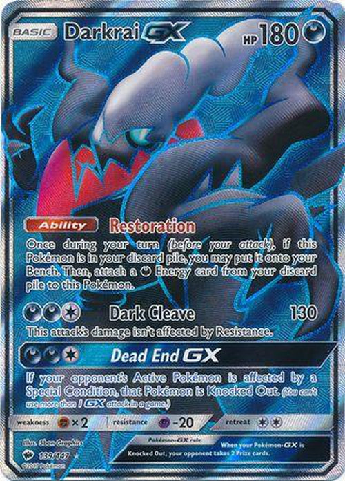 Darkrai GX - 139/147 - Full Art Ultra Rare - Burning Shadows-Cherry Collectables
