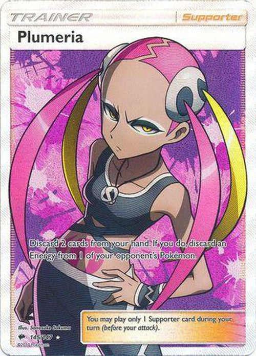 Plumeria - 145/147 - Full Art Ultra Rare - Burning Shadows-Cherry Collectables