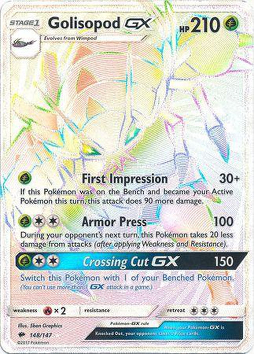 Golisopod GX - 148/147 - Hyper Rare - Burning Shadows-Cherry Collectables