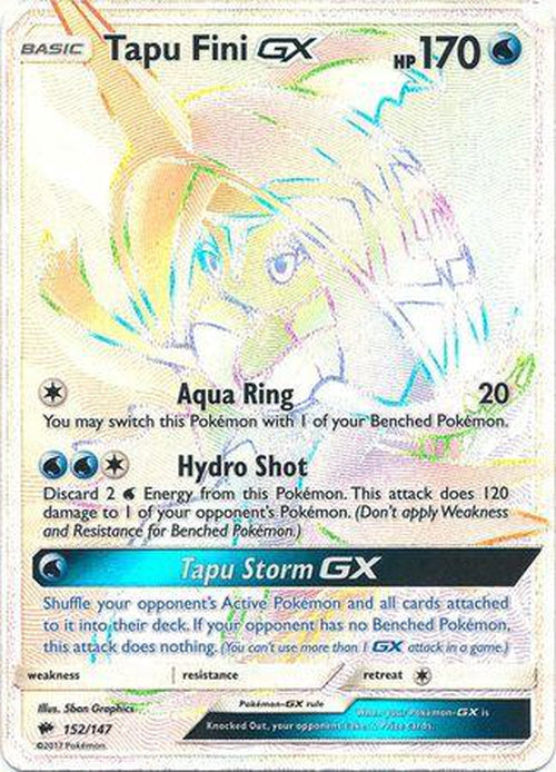Tapu Fini GX - 152/147 - Hyper Rare - Burning Shadows-Cherry Collectables