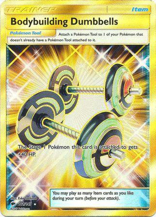 Bodybuilding Dumbbells - 161/147 - Secret Rare - Burning Shadows-Cherry Collectables