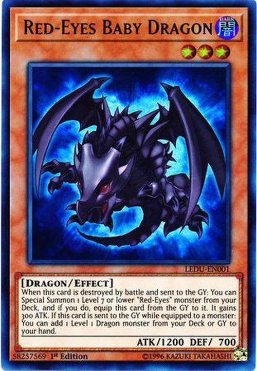 Red-Eyes Baby Dragon - LEDU-EN001 - Ultra Rare 1st Edition-Cherry Collectables