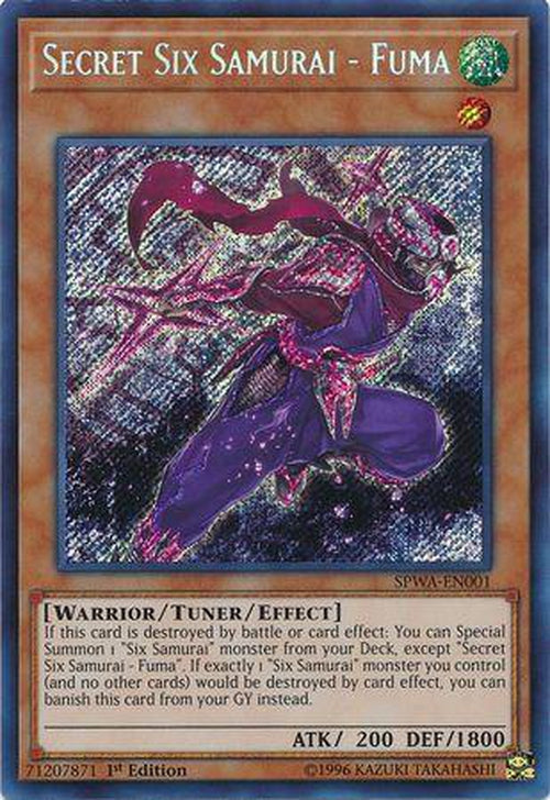 Secret Six Samurai - Fuma - SPWA-EN001 - Secret Rare 1st Edition-Cherry Collectables