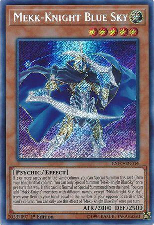 Mekk-Knight Blue Sky - EXFO-EN014 - Secret Rare 1st Edition-Cherry Collectables