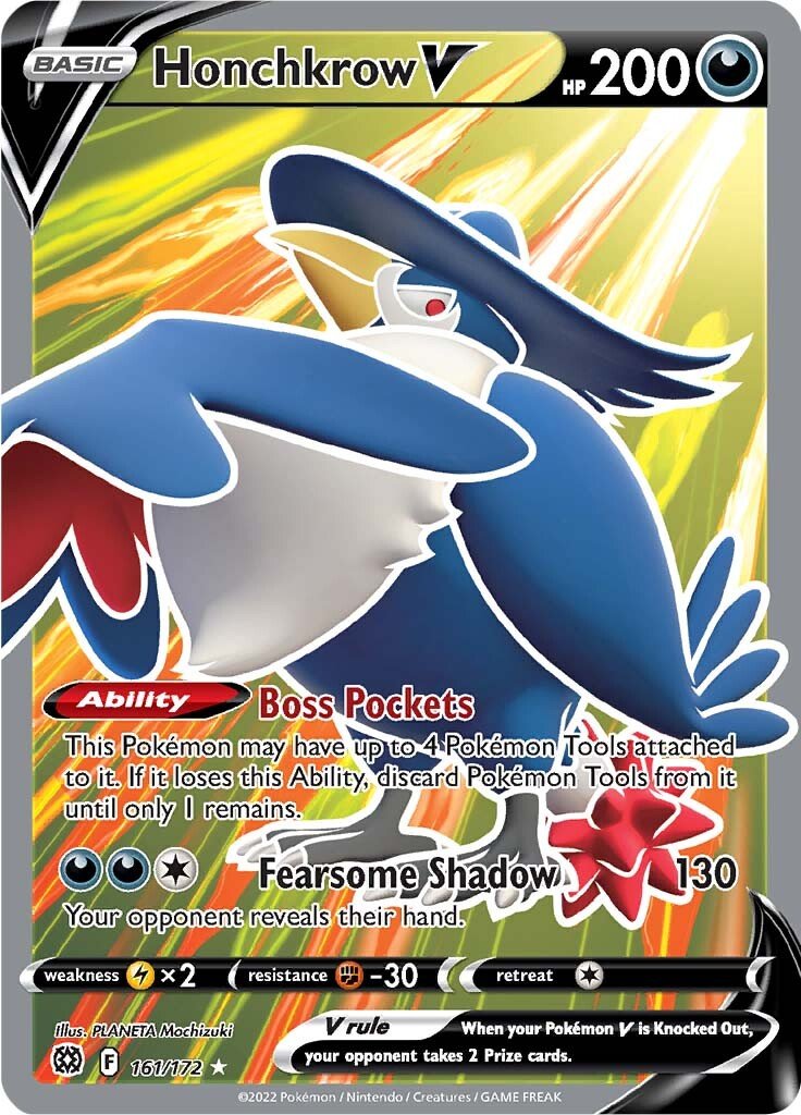 Honchkrow V - 161/172 - Full Art Ultra Rare