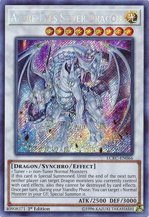 Azure-Eyes Silver Dragon - LCKC-EN066 - Secret Rare 1st Edition-Cherry Collectables