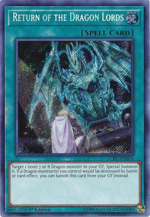 Return of the Dragon Lords - LCKC-EN074 - Secret Rare 1st Edition-Cherry Collectables