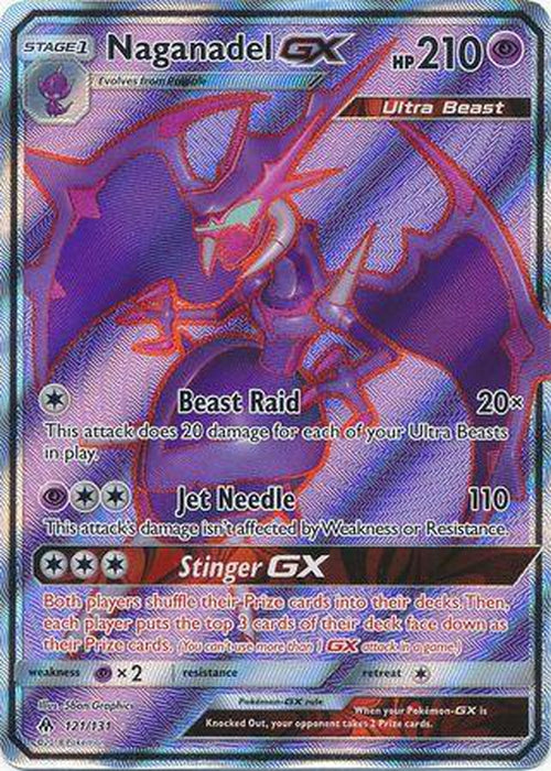 Naganadel GX - 121/131 - Full Art Ultra Rare - Forbidden Light-Cherry Collectables