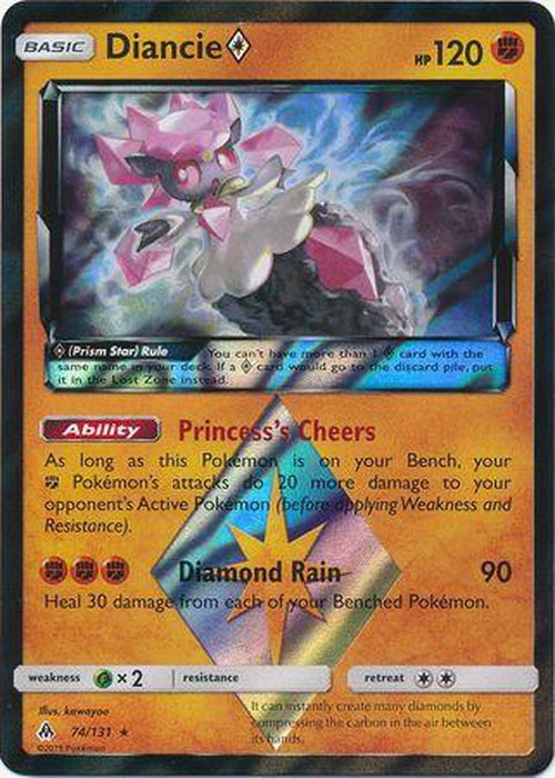 Diancie Prism Star - 74/131 - Holo Rare - Forbidden Light-Cherry Collectables