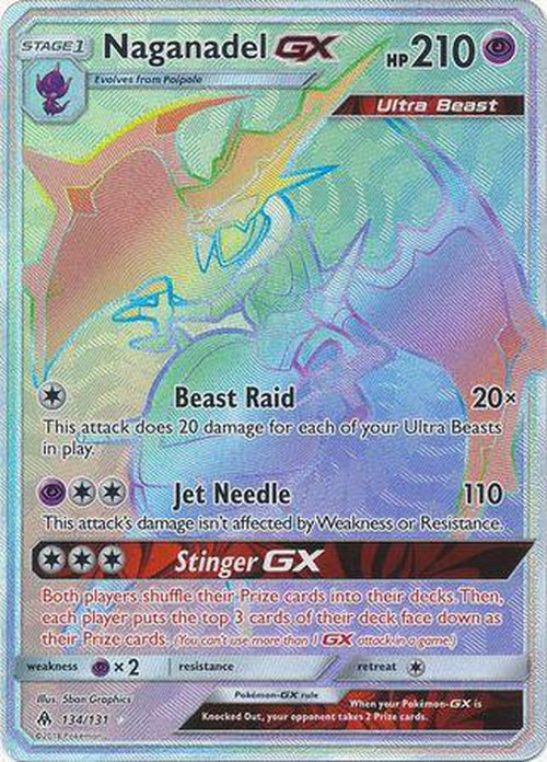 Naganadel GX - 134/131 - Hyper Rare - Forbidden Light-Cherry Collectables