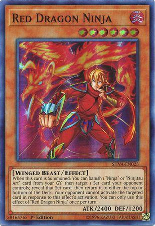 Red Dragon Ninja - SHVA-EN025 - Super Rare 1st Edition-Cherry Collectables