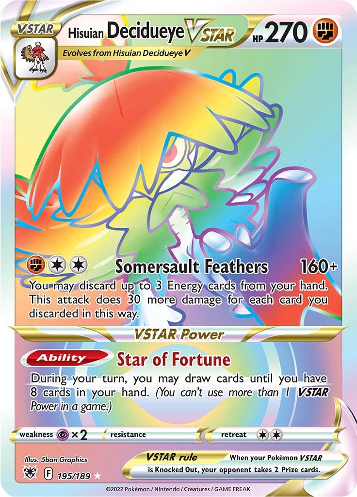 Hisuian Decidueye VSTAR - 195/189 - Hyper Rare