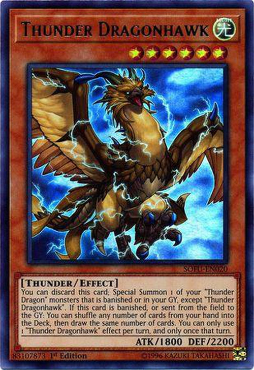 Thunder Dragonhawk - SOFU-EN020 - Ultra Rare 1st Edition-Cherry Collectables