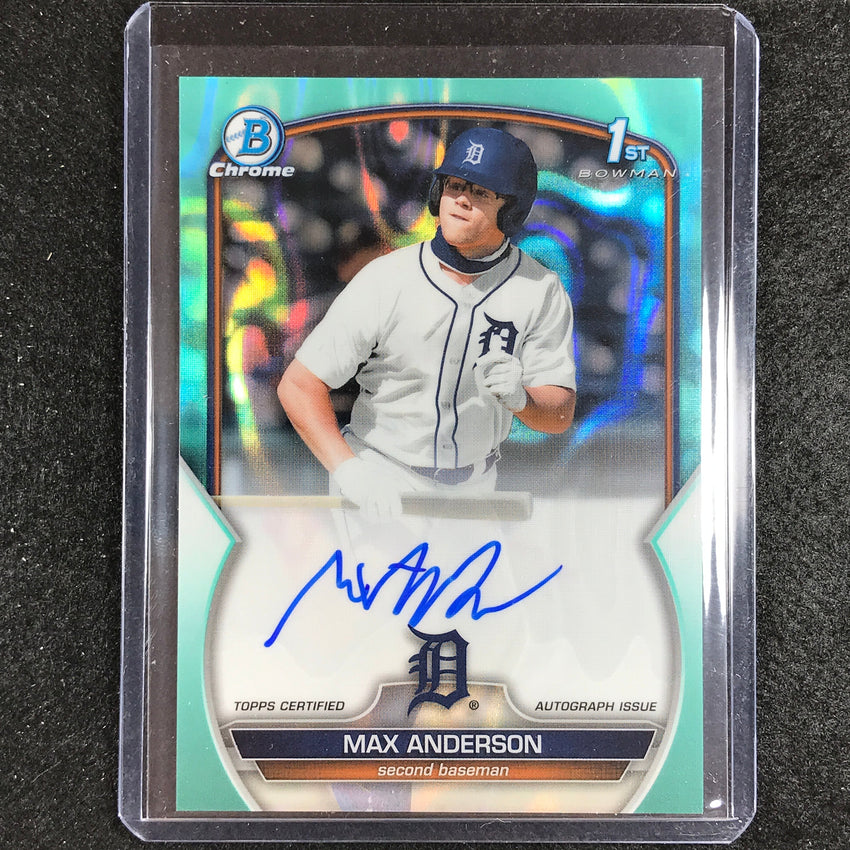 2023 Bowman Draft Mlb Max Anderson 1st Bowman Prospect Auto Aqua Lava 79/199
