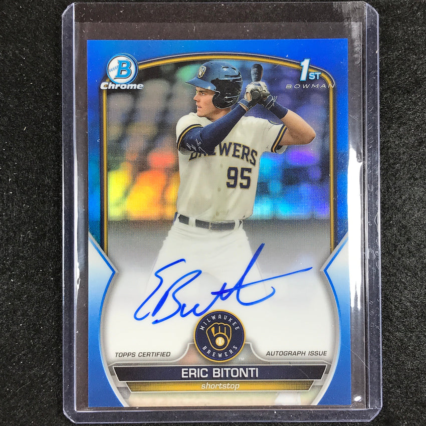 2023 Bowman Draft Mlb Eric Bitonti 1st Bowman Chrome Prospect Auto Blue 147/150
