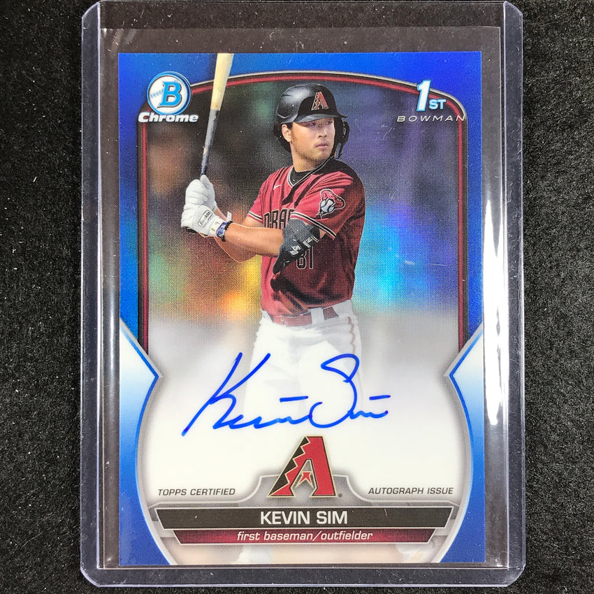 2023 Bowman Draft Mlb Kevin Sim 1st Bowman Chrome Prospect Auto Blue 11/150