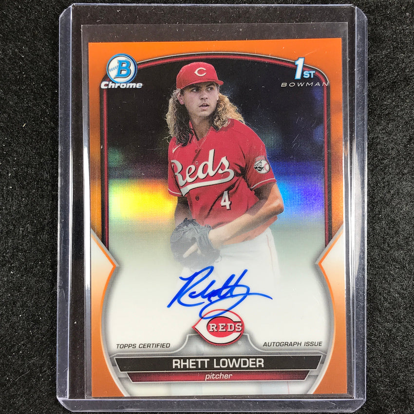 2023 Bowman Draft Mlb Rhett Lowder 1st Bowman Chrome Prospect Auto Orange 16/25