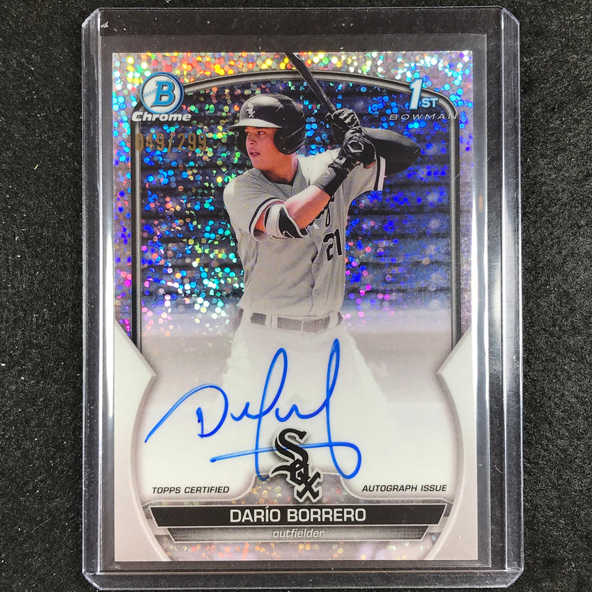 2023 Bowman Chrome Mlb Dario Borrero 1st Bowman Prospect Auto Speckle 49/299