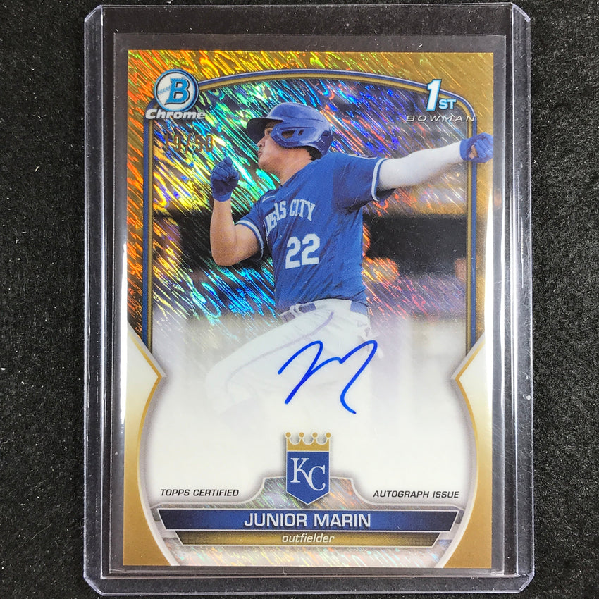 2023 Bowman Chrome Mlb Junior Marin 1st Bowman Prospect Auto Gold Shimmer 19/50