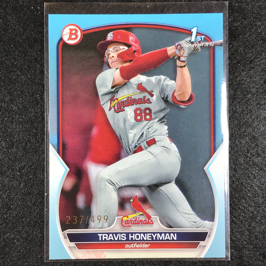 2023 Bowman Draft Mlb Travis Honeyman 1st Bowman Base Paper Sky Blue 237/499