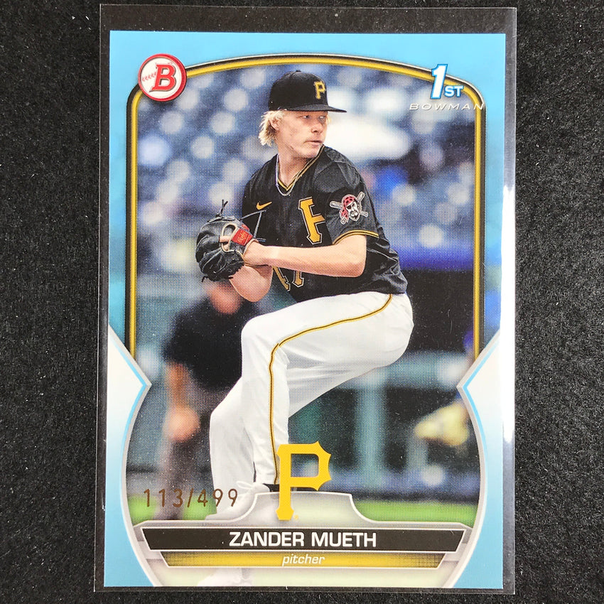 2023 Bowman Draft Mlb Zander Mueth 1st Bowman Base Paper Sky Blue 113/499