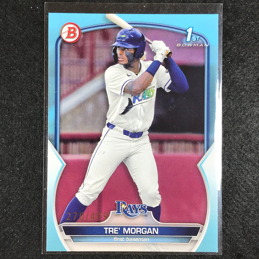 2023 Bowman Draft Mlb Tre Morgan 1st Bowman Base Paper Sky Blue 270/499